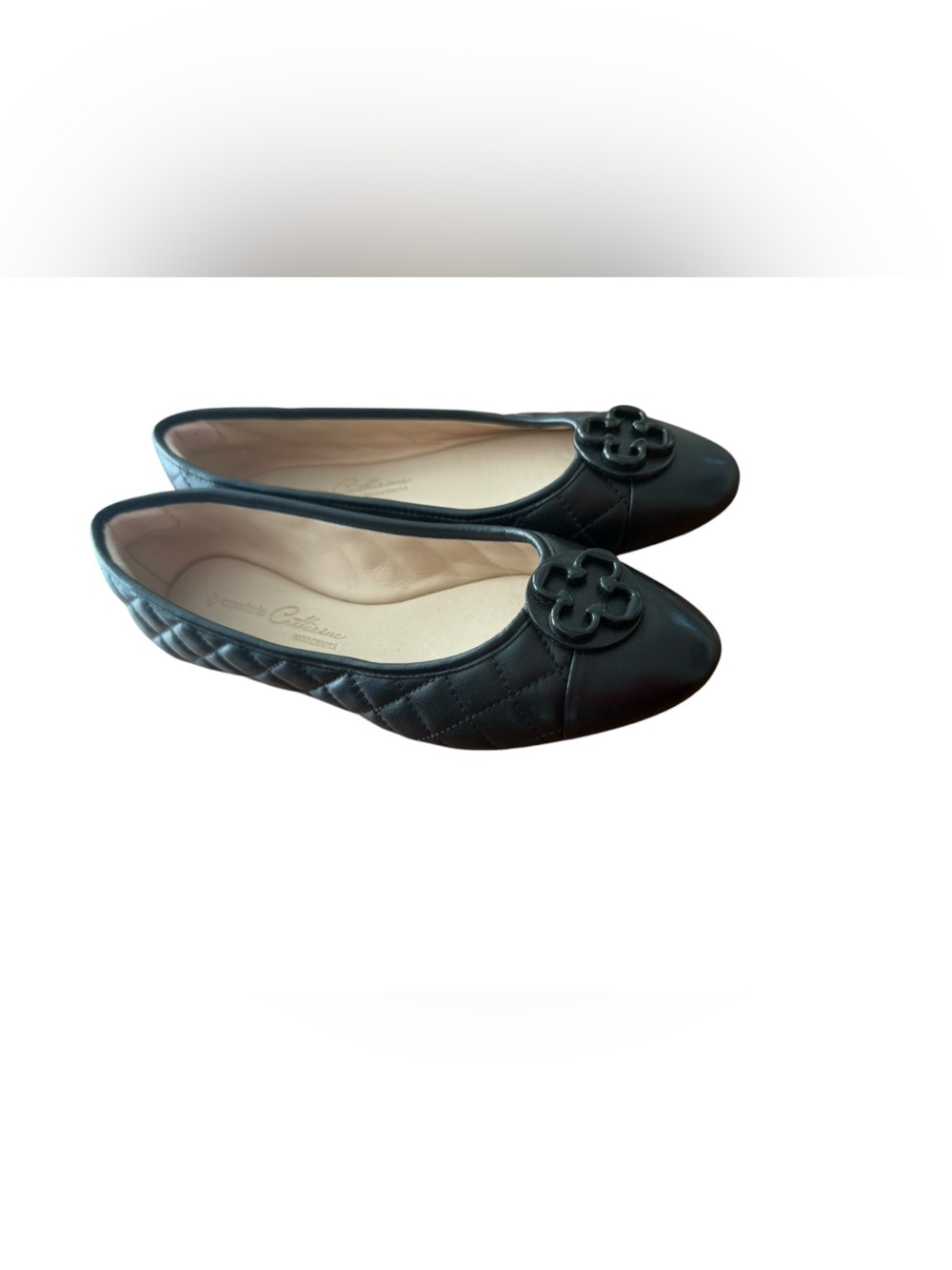 Capodarte Black Quilted Leather Ballet Flats